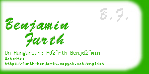 benjamin furth business card